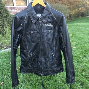 NWT Harley Davidson leather riding jacket,  size Small - WEEKEND SALE!